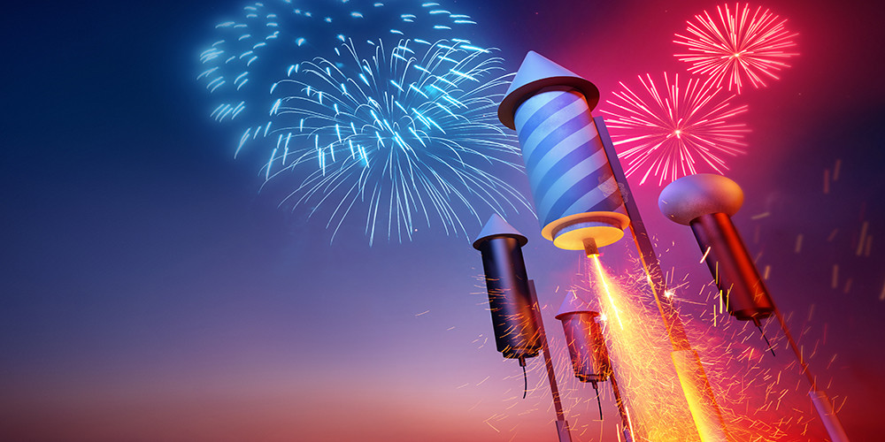 Types of pyrotechnics: fireworks and salut